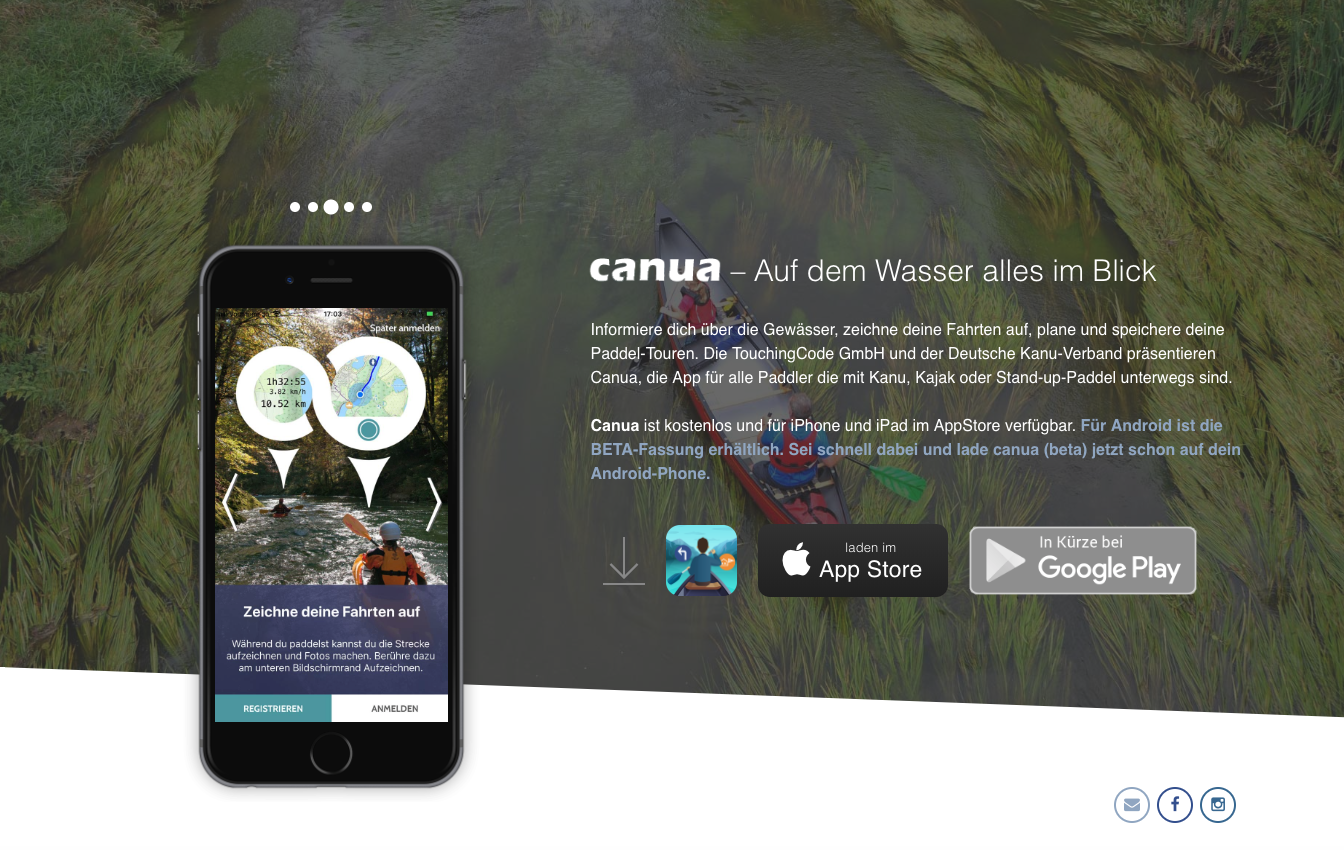 Canua.info Website für Paddler